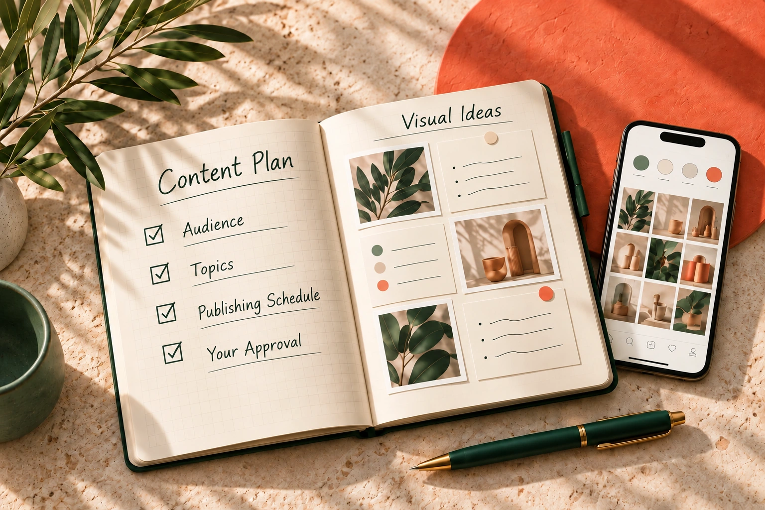 Design example: A clear plan for your social media content.