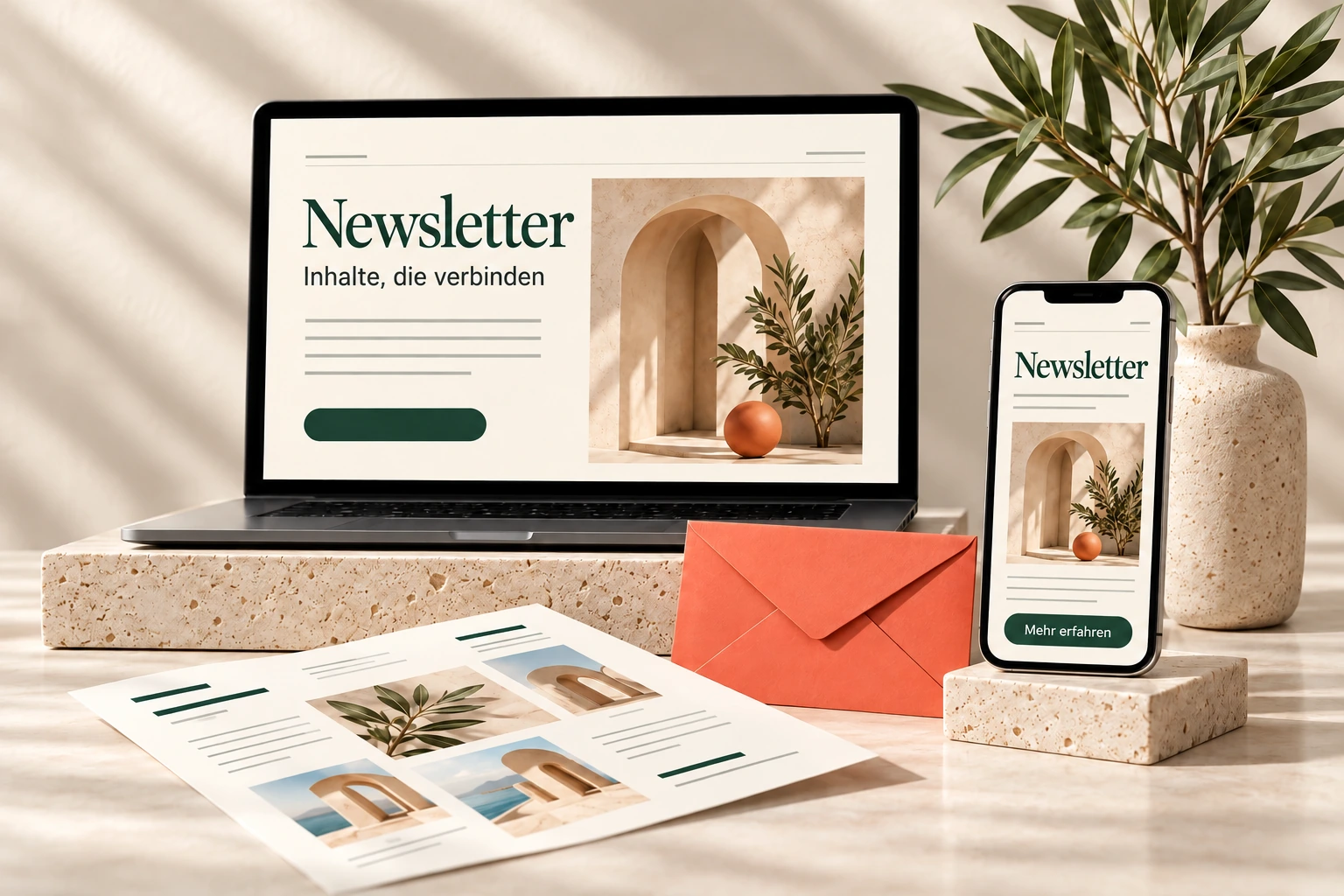 Gestaltungsbeispiel: Ihre Inhalte als regelmäßiger Newsletter.